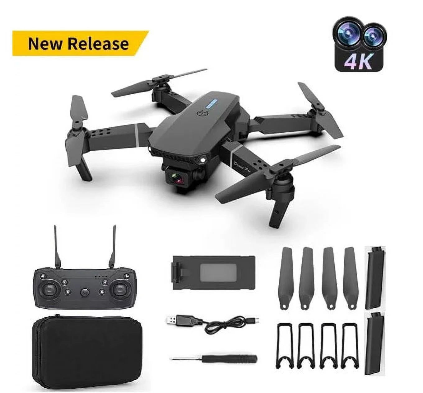 4K Drone Dual Camera FPV Drone for Kids and Beginners 3D Flip Foldable RC Quadcopter Helicopter Toys, Drone with Gesture C