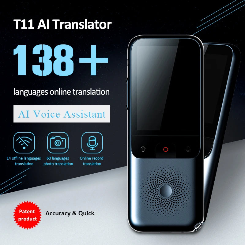 2024 New T11 Portable Audio Translator 138 Language Smart Translator Offline in Real Time Smart Voice AI Voice Photo Translator