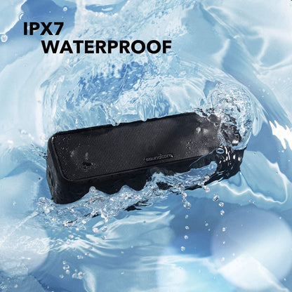 3 Portable Bluetooth Speaker - Wireless, IPX7 Waterproof, 24H Playtime, Pure Titanium Diaphragm Drivers, Partycast, Bassup, Custom EQ App - for Home, Outdoor, and Beach