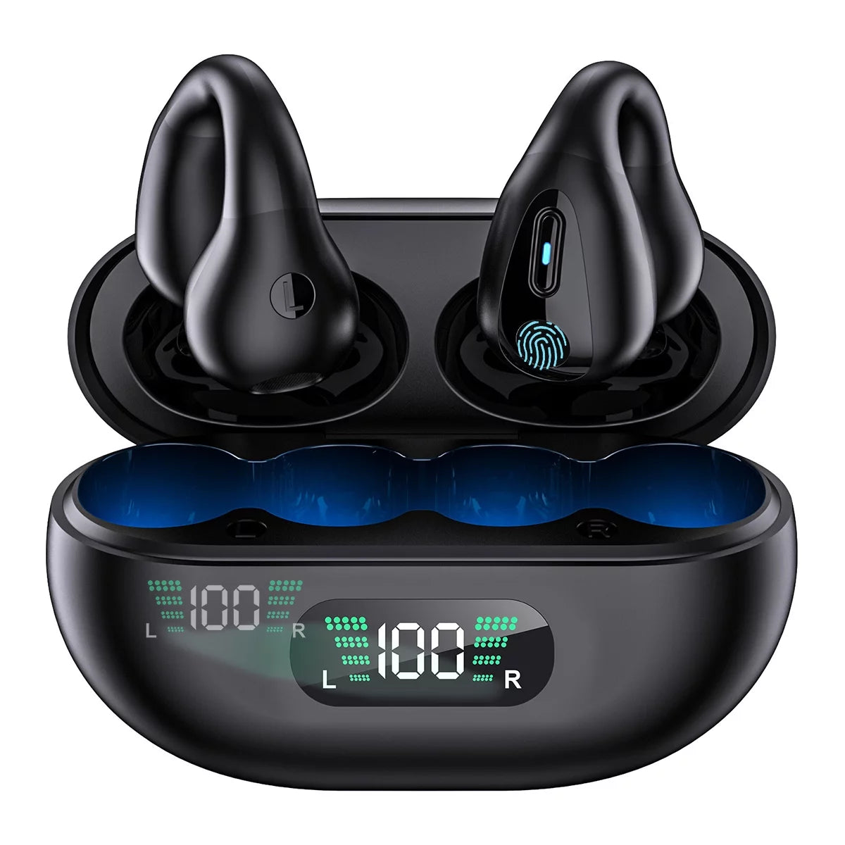 Open Ear Bluetooth Headphones Wireless Clip-On Earbuds for Iphone Android,Bluetooth 5.3 Sport Earbud for Running,Sports,Workouts,Business