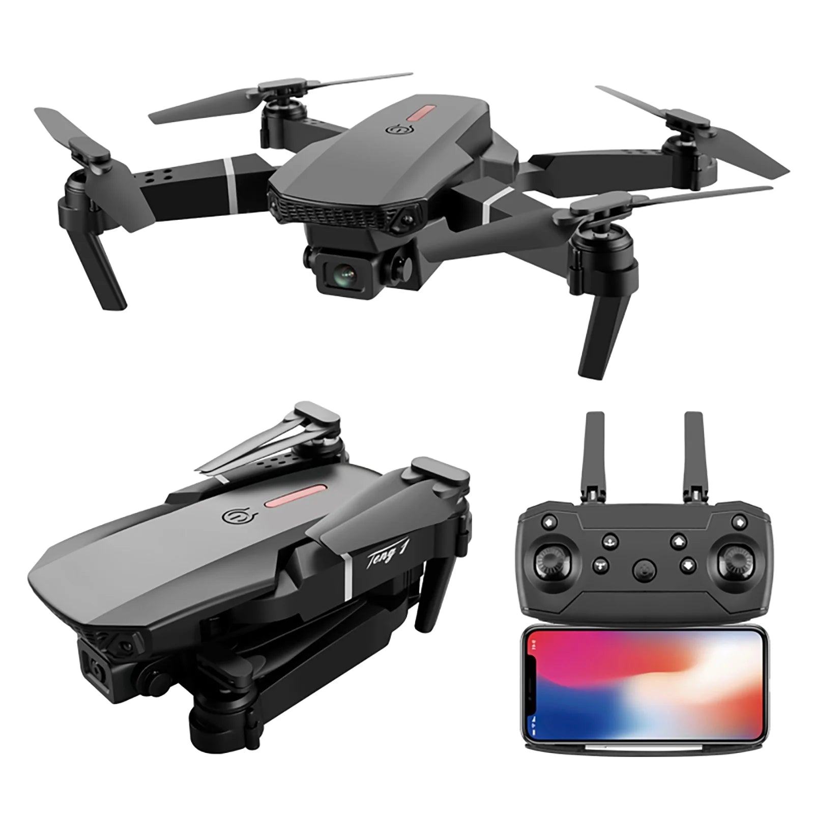 4K Drone Dual Camera FPV Drone for Kids and Beginners 3D Flip Foldable RC Quadcopter Helicopter Toys, Drone with Gesture C